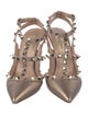 Valentino Rockstud Accents Leather T-Strap Pumps