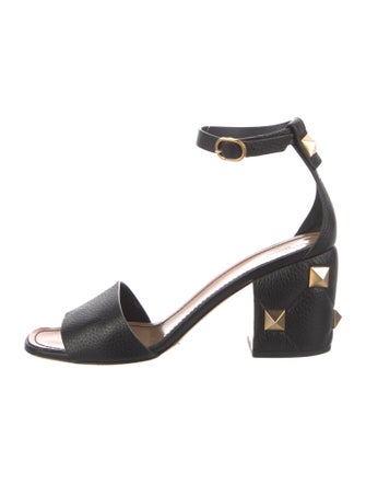 Valentino Quilted Pattern Leather Sandals