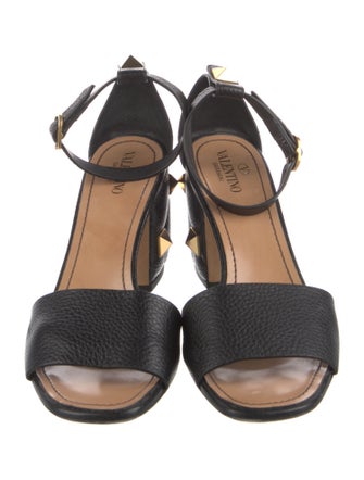 Valentino Quilted Pattern Leather Sandals