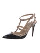 Valentino Rockstud Accents Patent Leather T-Strap Pumps