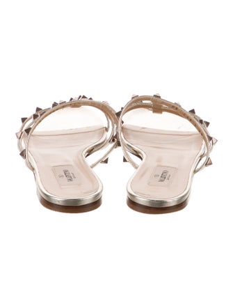 Valentino Rockstud Accents Leather Slides