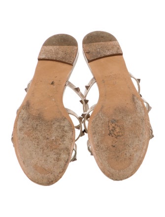 Valentino Rockstud Accents Leather Slides