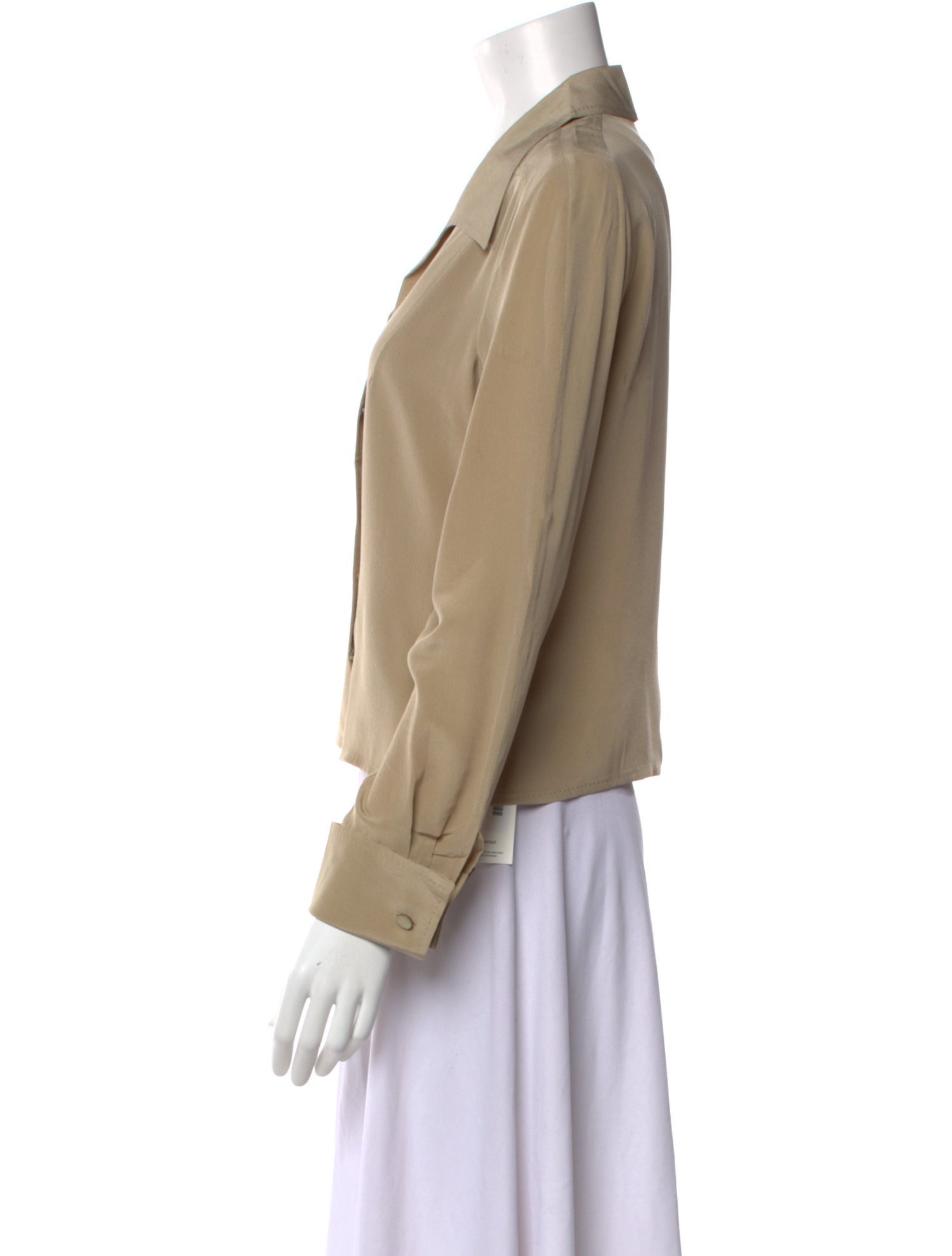 Valentino Silk Long Sleeve Crop Top