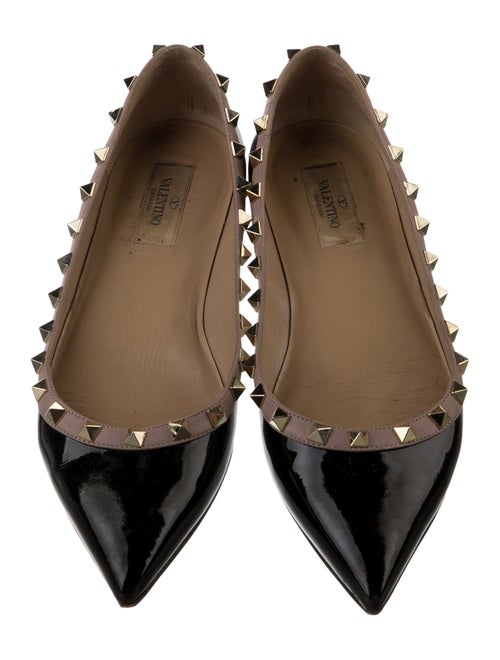 Valentino Rockstud Accents Patent Leather Flats