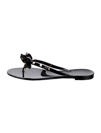 Valentino Rockstud Accents Rubber Slides