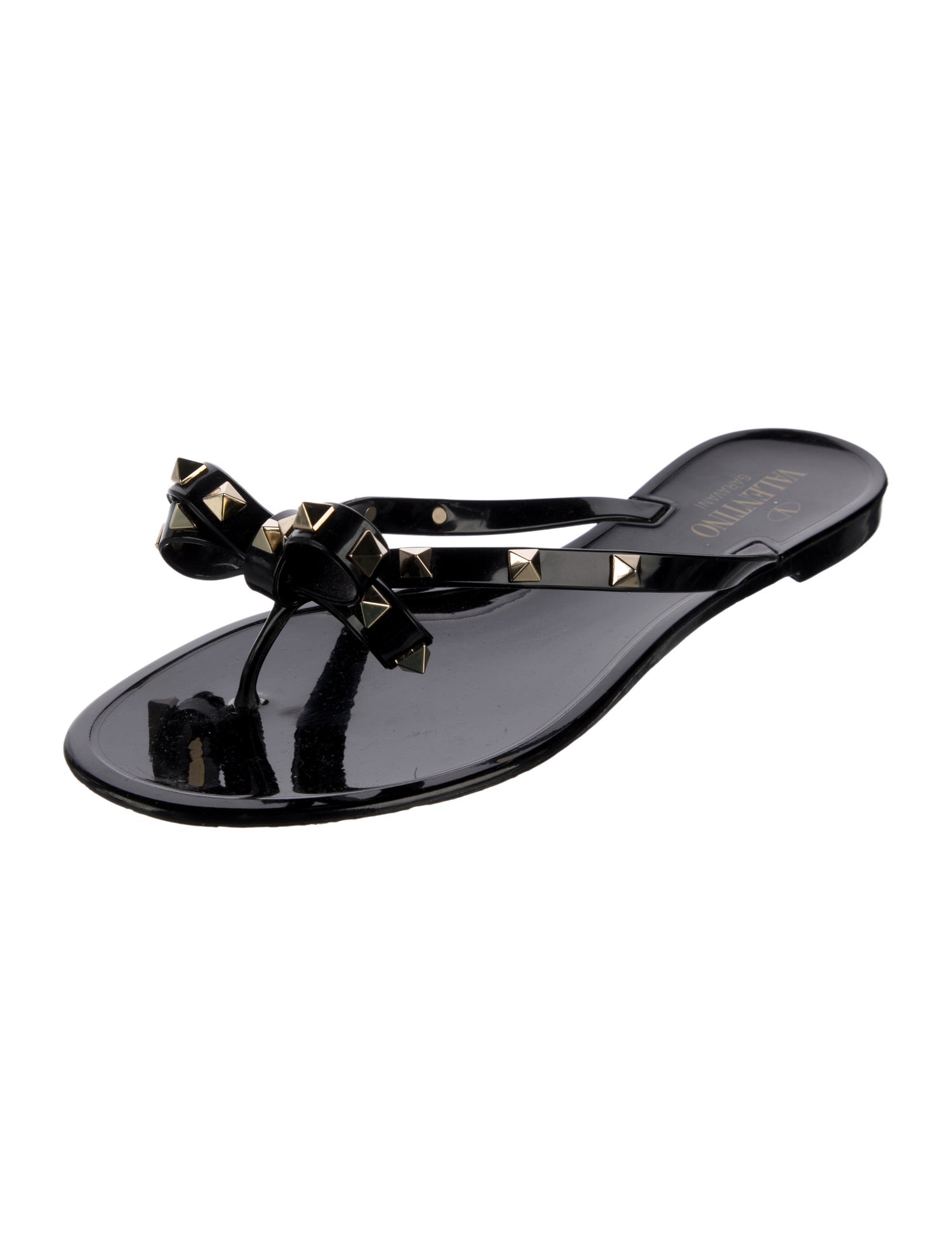 Valentino Rockstud Accents Rubber Slides