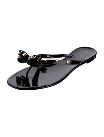 Valentino Rockstud Accents Rubber Slides