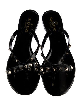 Valentino Rockstud Accents Rubber Slides