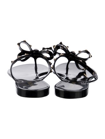 Valentino Rockstud Accents Rubber Slides