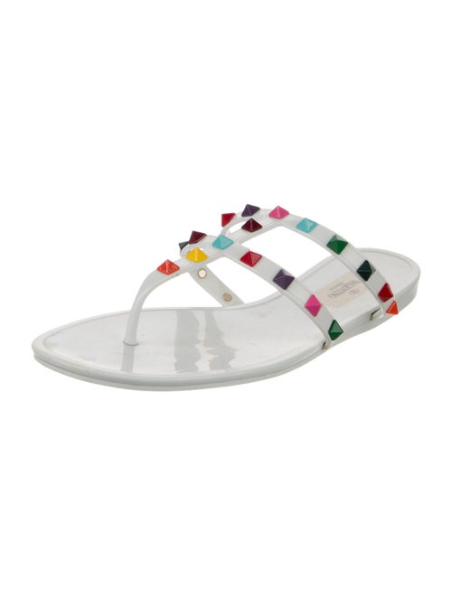 Valentino Rockstud Accents Rubber Slides