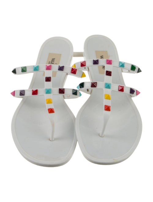 Valentino Rockstud Accents Rubber Slides