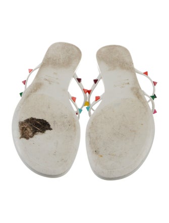 Valentino Rockstud Accents Rubber Slides