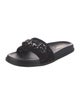 Valentino Chain-Link Accent Suede Slides