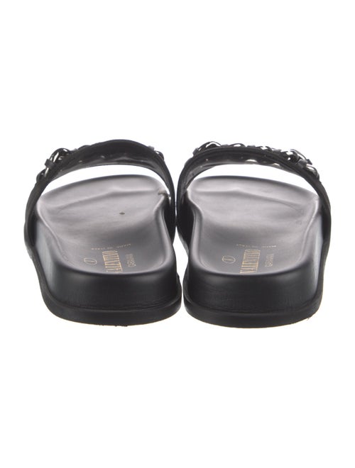 Valentino Chain-Link Accent Suede Slides