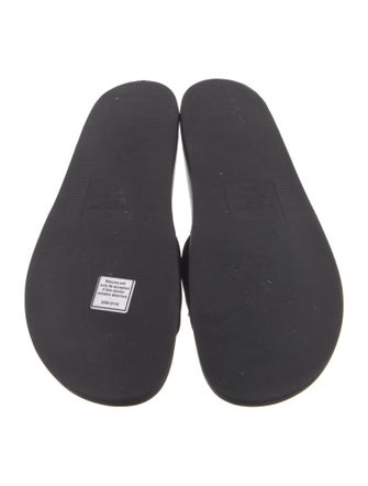 Valentino Chain-Link Accent Suede Slides