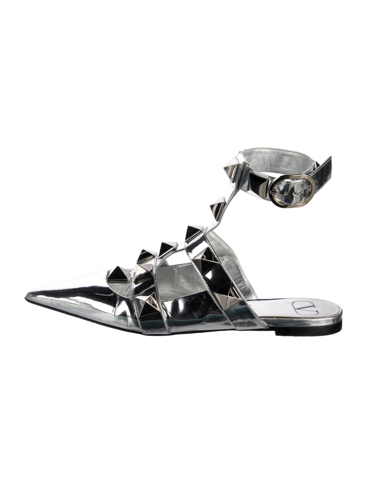 Valentino Rockstud Accents Leather Mules