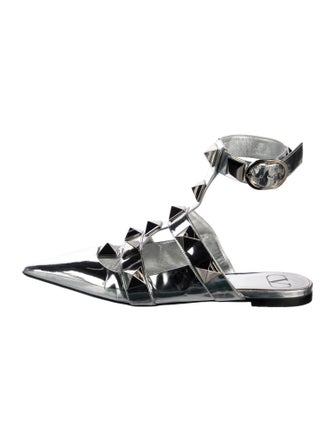 Valentino Rockstud Accents Leather Mules