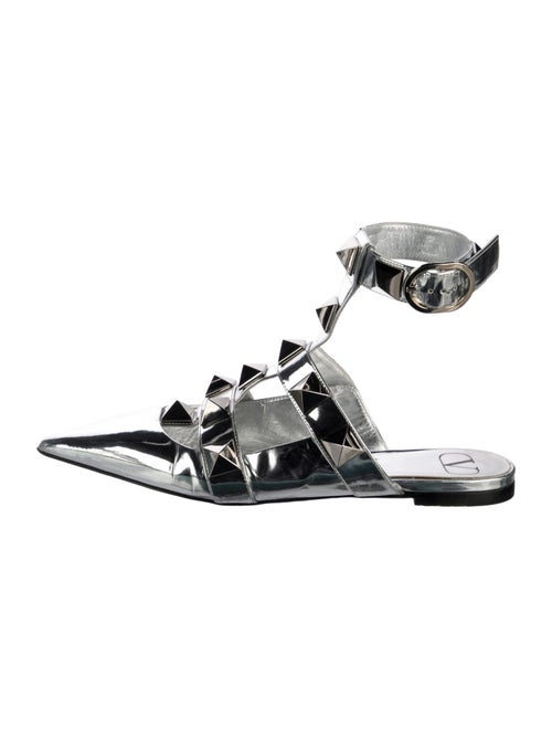 Valentino Rockstud Accents Leather Mules