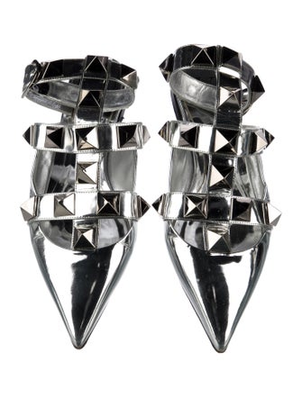 Valentino Rockstud Accents Leather Mules