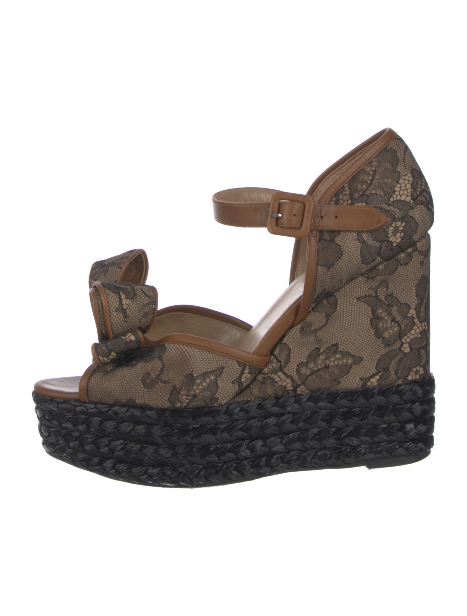 Valentino Lace Floral Print Espadrilles