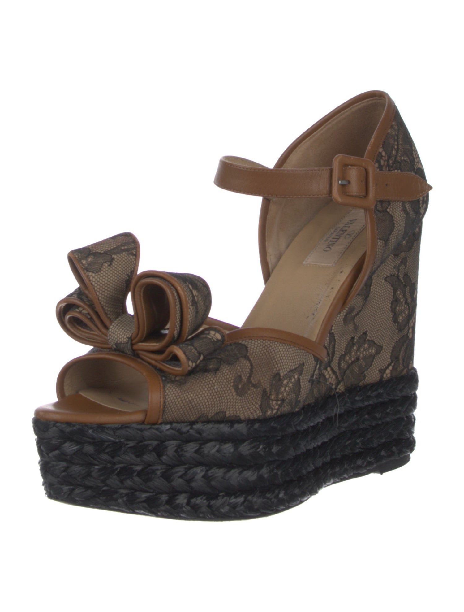 Valentino Lace Floral Print Espadrilles