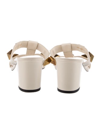 Valentino Rockstud Accents Leather Slides