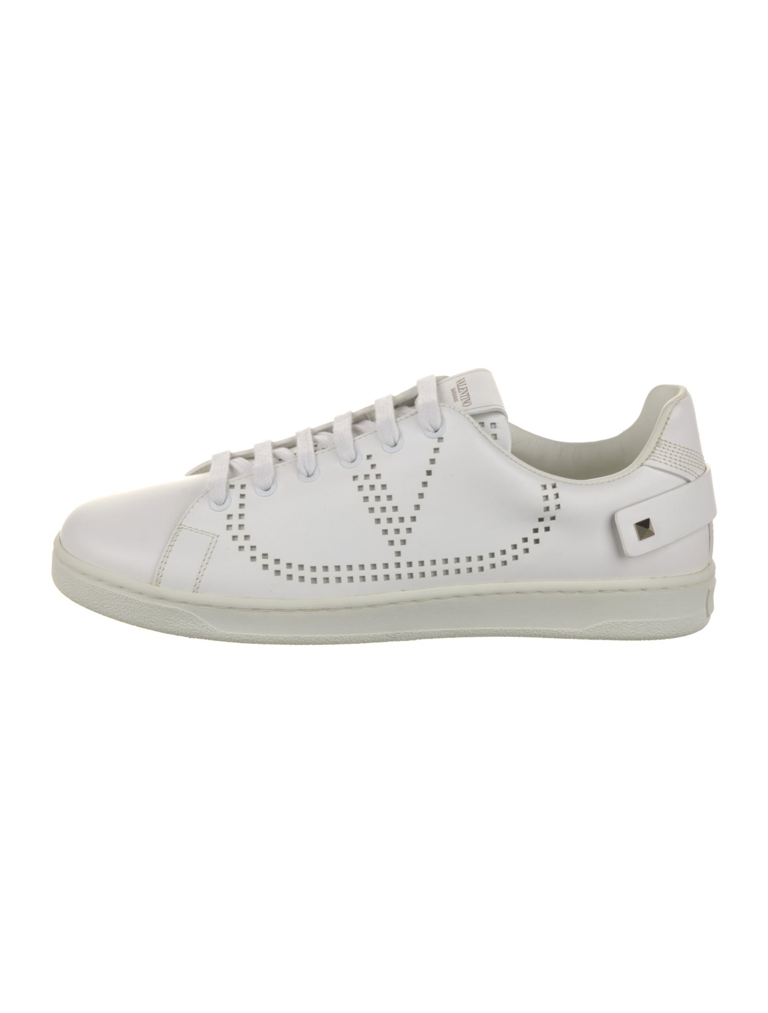 Valentino Rockstud Accents Leather Sneakers