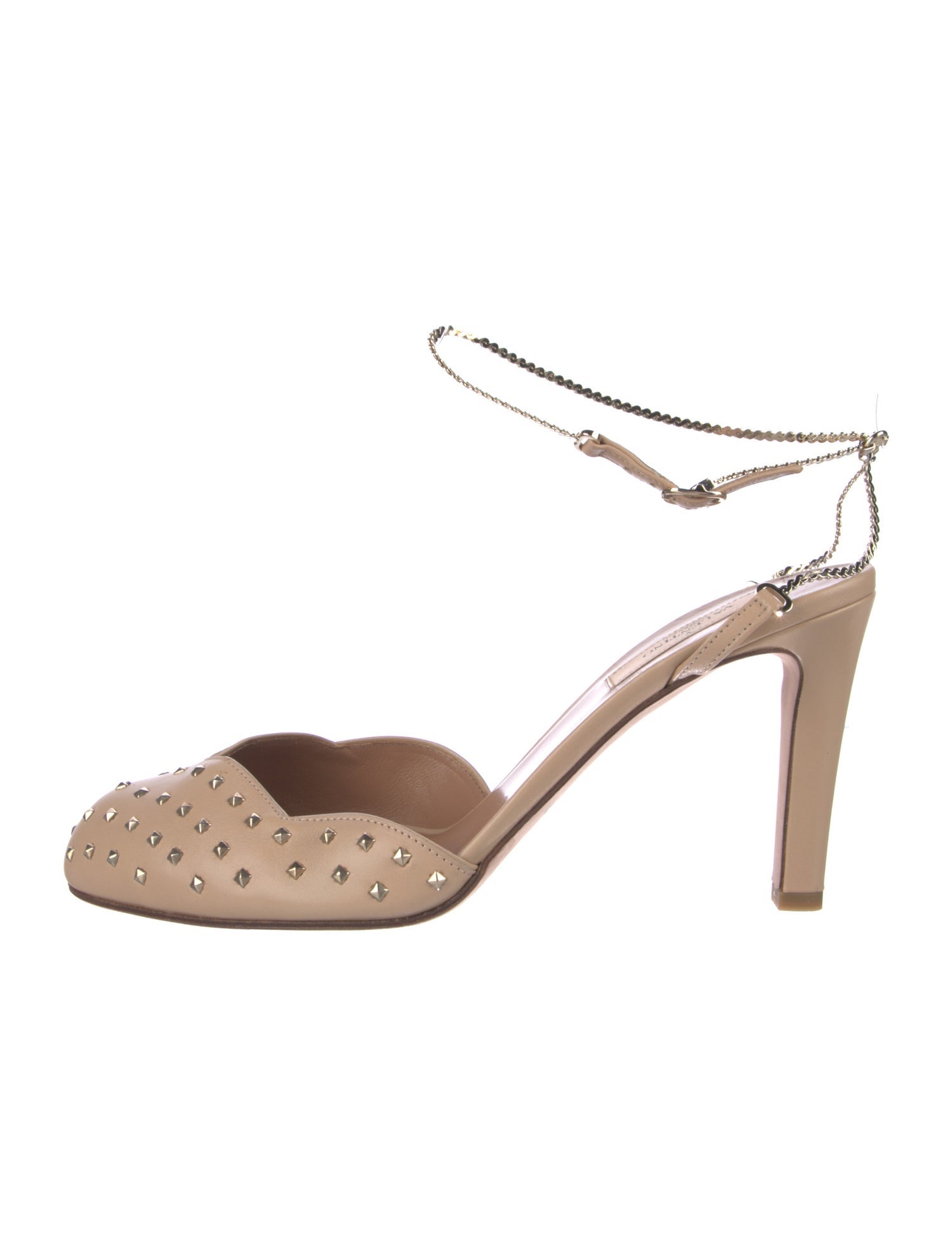 Valentino Rockstud Accents Leather Slingback Pumps