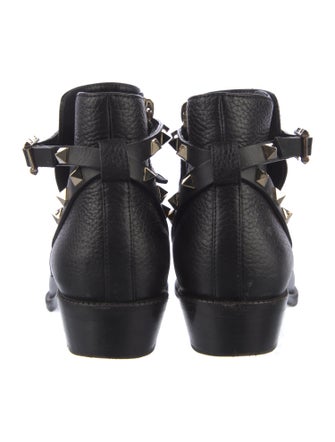 Valentino Rockstud Accents Leather Boots
