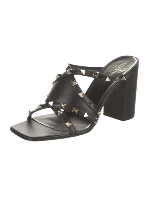 Valentino Rockstud Accents Leather Slides
