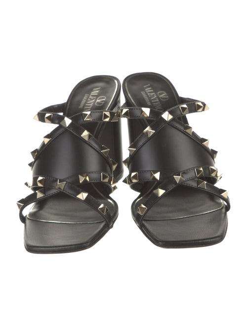 Valentino Rockstud Accents Leather Slides