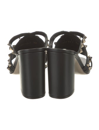 Valentino Rockstud Accents Leather Slides