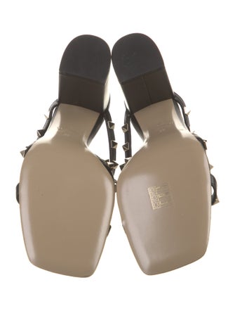 Valentino Rockstud Accents Leather Slides