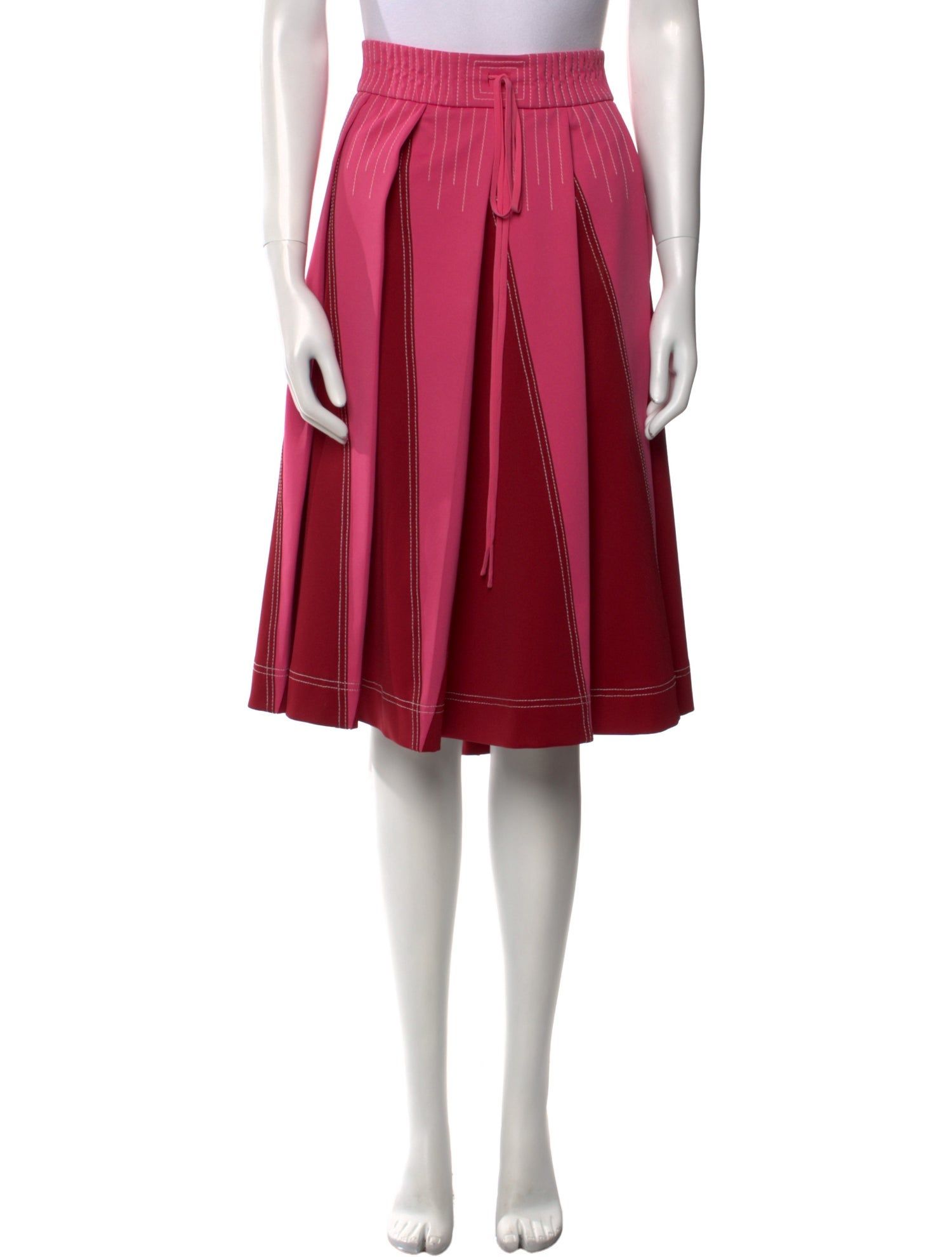 Valentino Pleated Accents Knee-Length Skirt