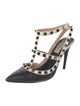 Valentino Rockstud Accents Leather T-Strap Pumps