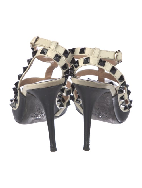 Valentino Rockstud Accents Leather T-Strap Pumps