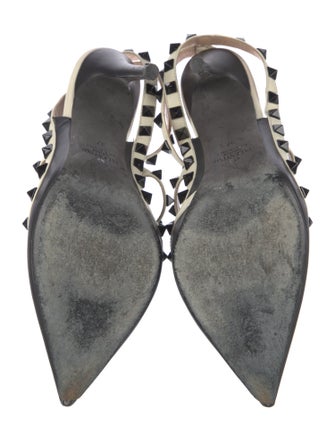 Valentino Rockstud Accents Leather T-Strap Pumps