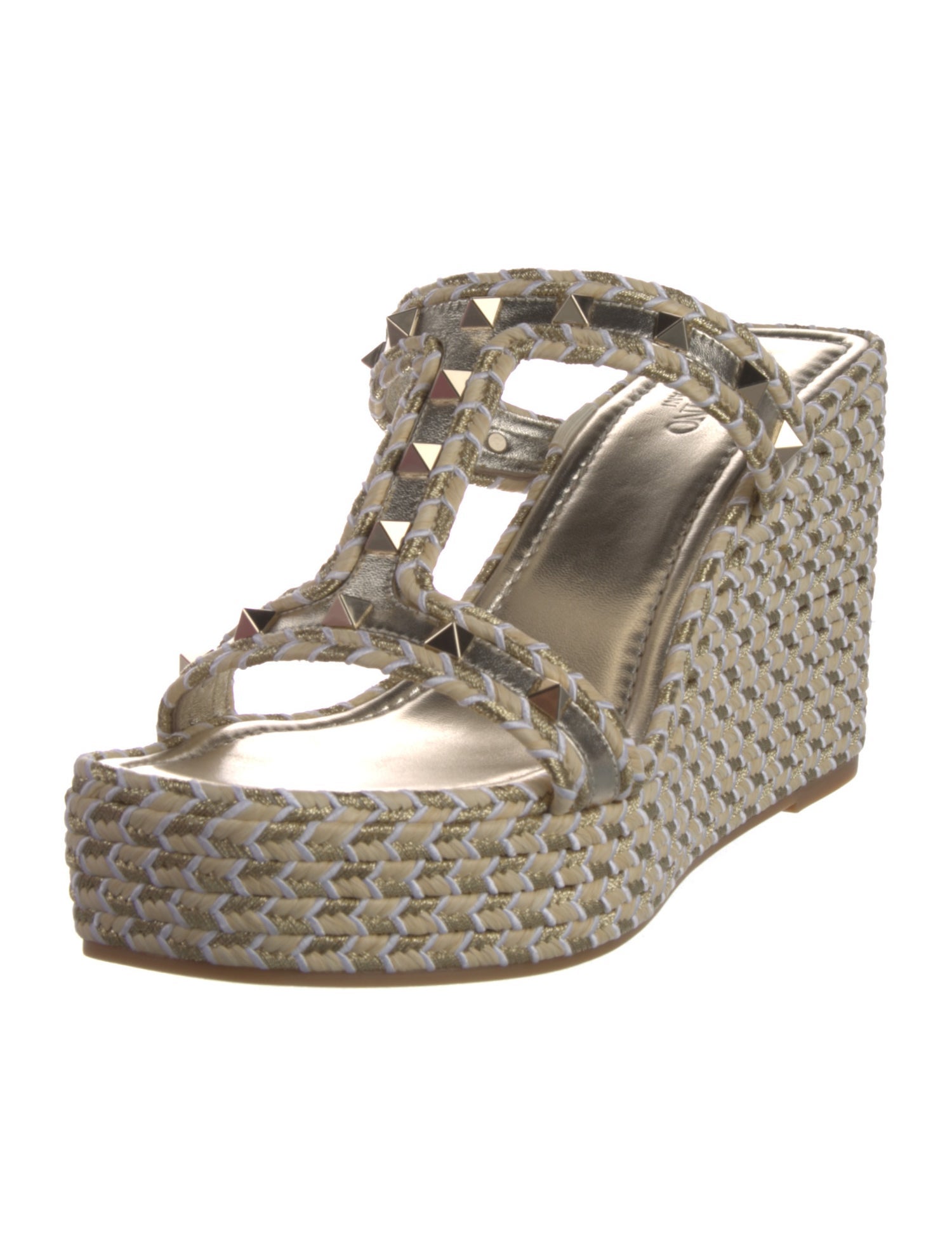 Valentino Rockstud Accents Animal Print Espadrilles