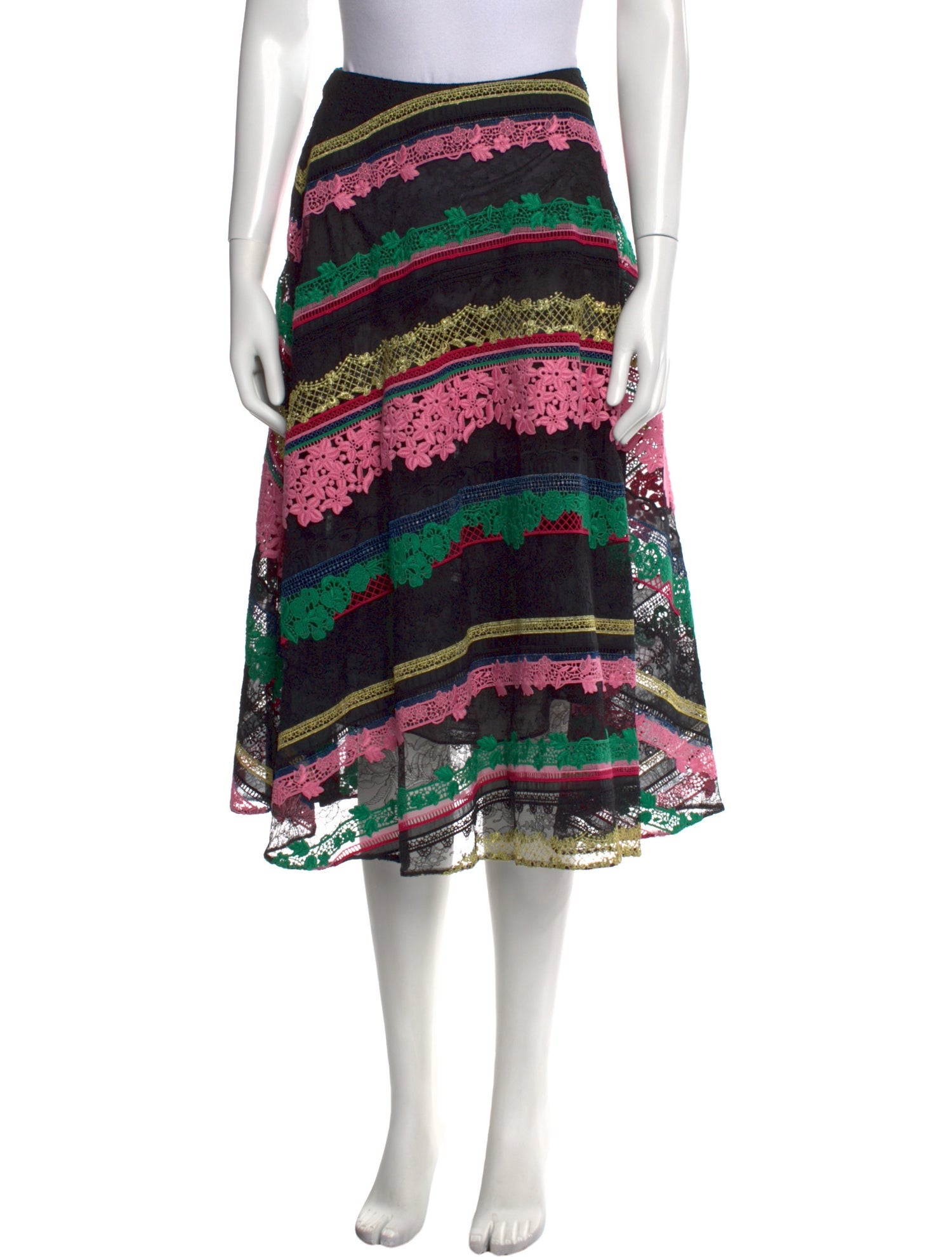 Valentino Striped Midi Length Skirt