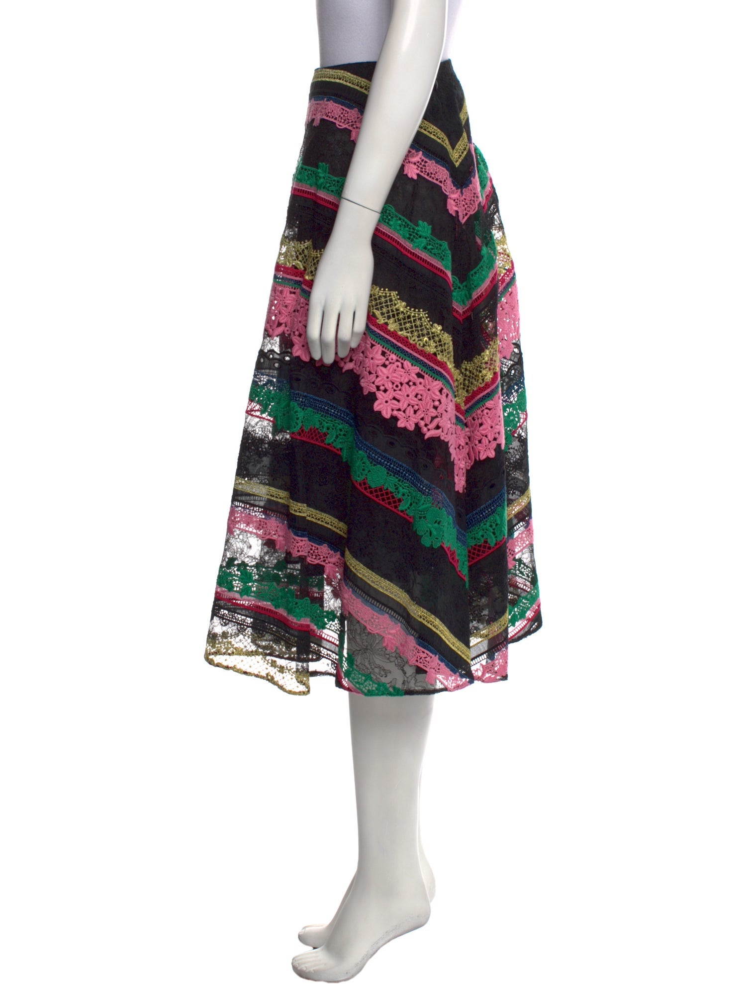 Valentino Striped Midi Length Skirt