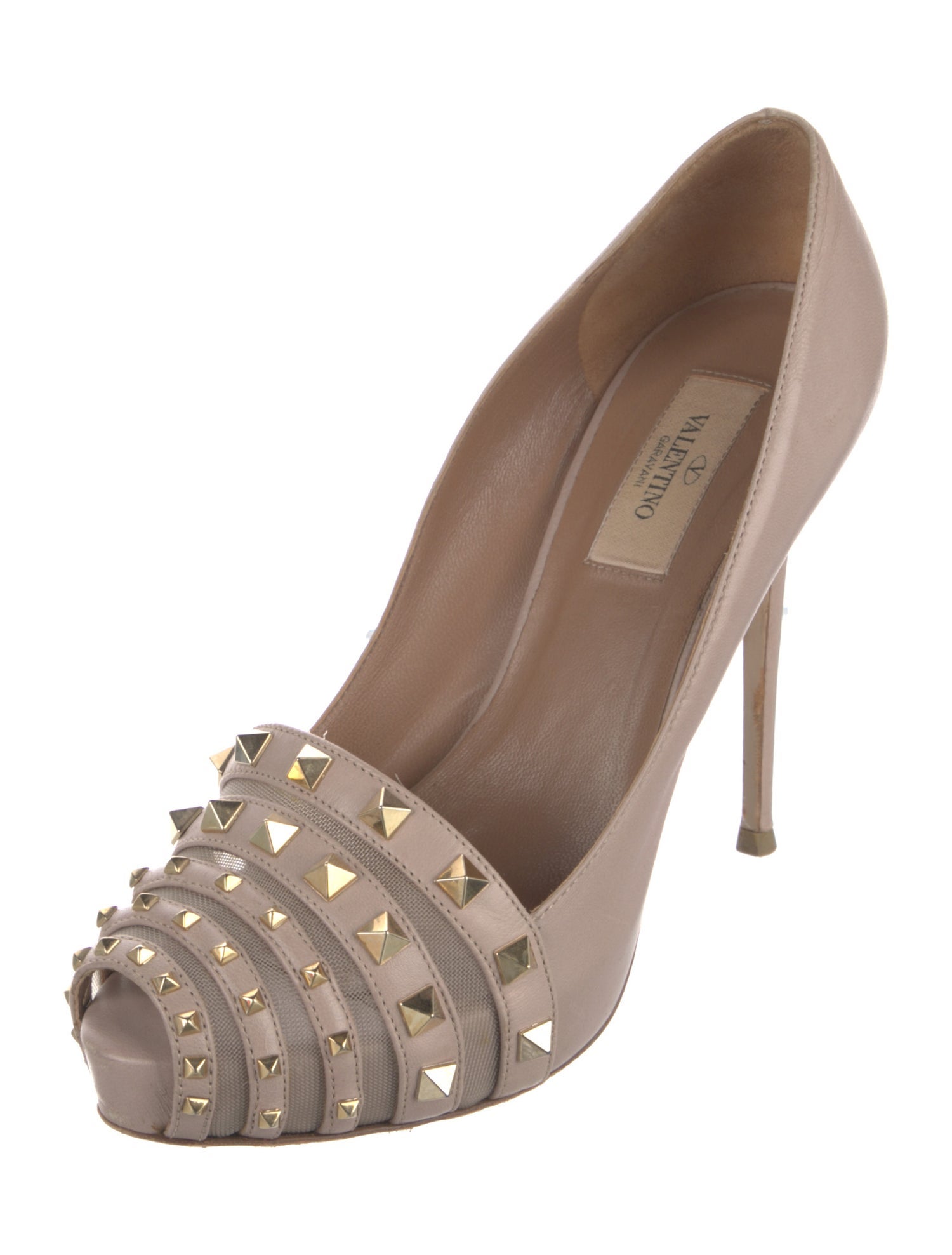 Valentino Rockstud Accents Leather Pumps
