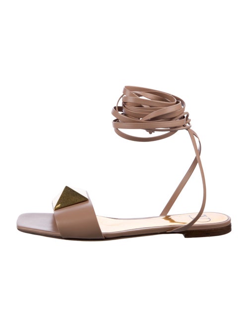 Valentino Rockstud Accents Leather Gladiator Sandals