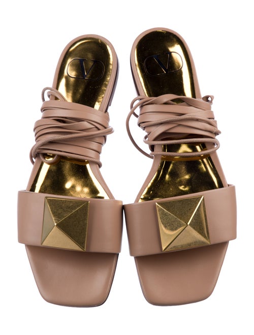 Valentino Rockstud Accents Leather Gladiator Sandals