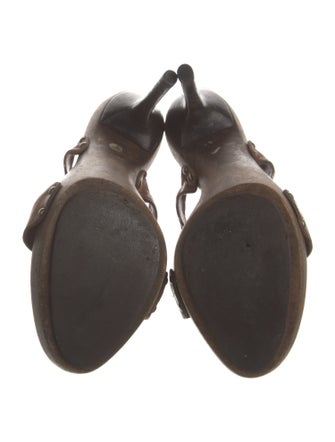 Valentino Leather Crystal Embellishments Slides