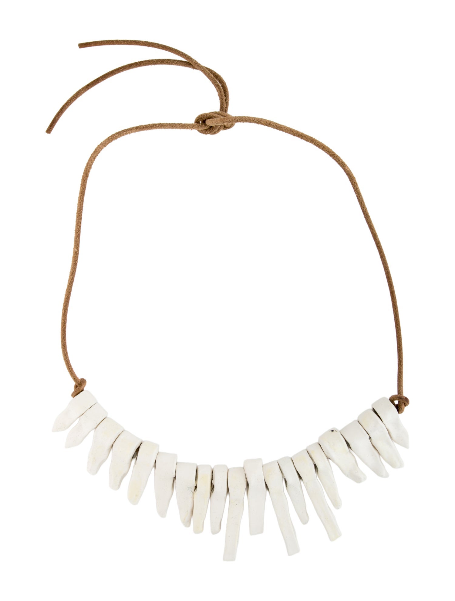 Valentino Ceramic & Leather Short Teeth Necklace