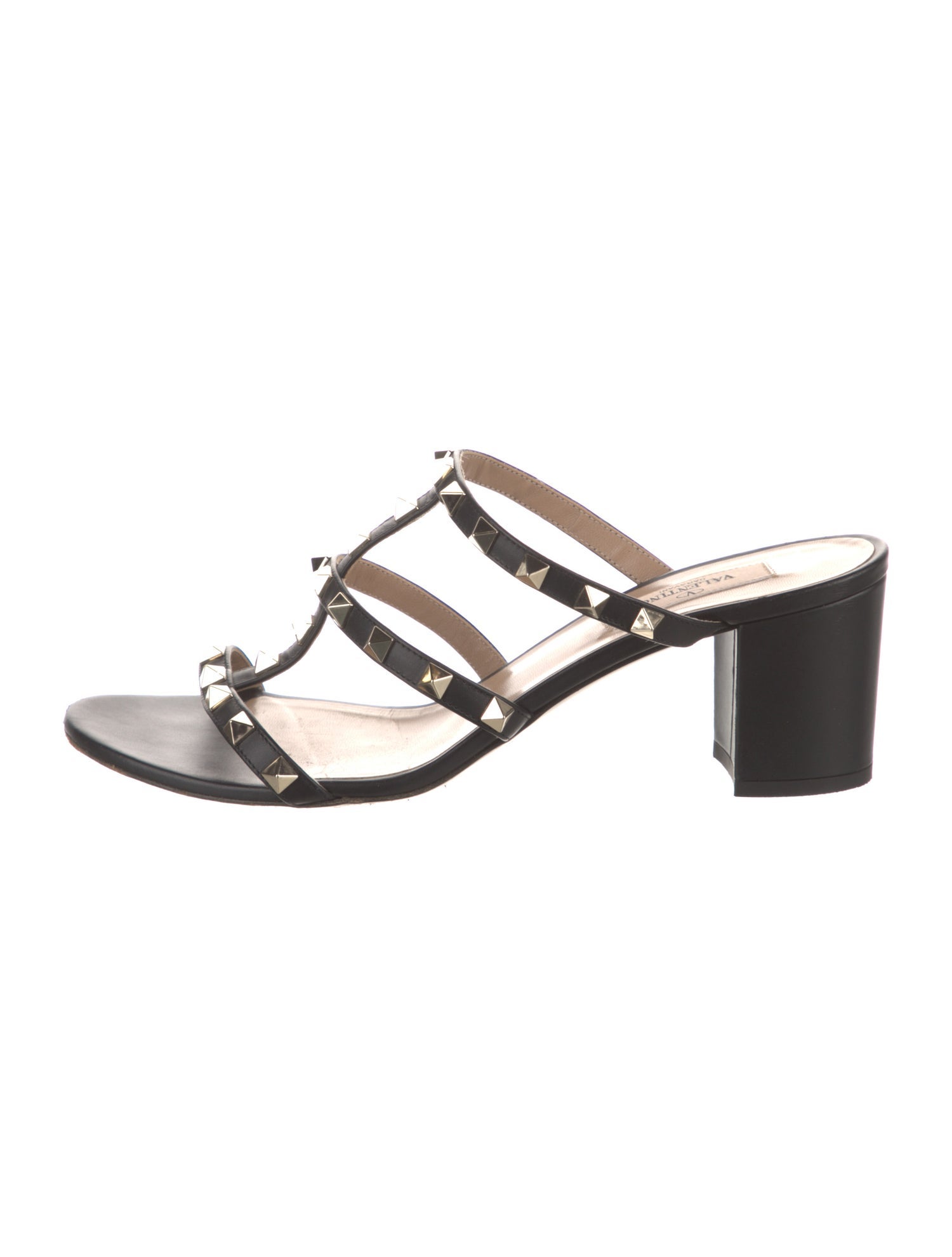 Valentino Rockstud Accents Leather Mules