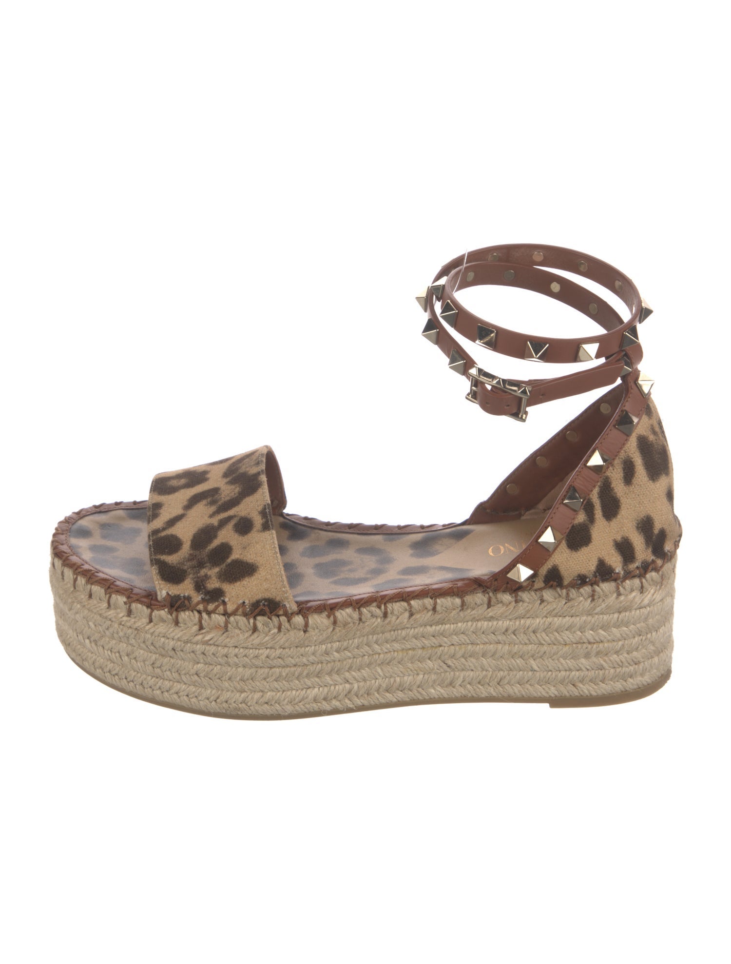 Valentino Rockstud Accents Canvas Espadrilles