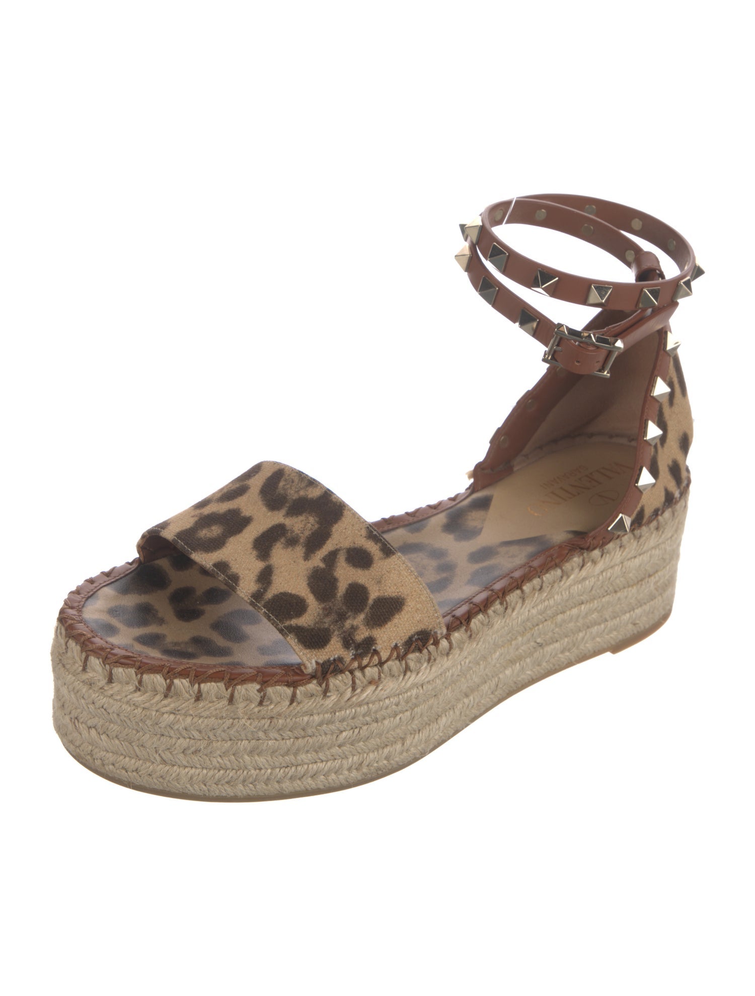 Valentino Rockstud Accents Canvas Espadrilles