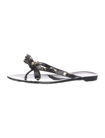 Valentino Rockstud Accents Rubber Slides