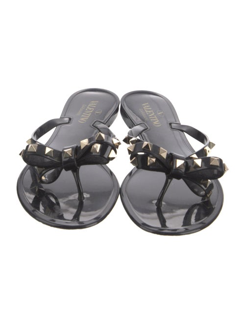 Valentino Rockstud Accents Rubber Slides